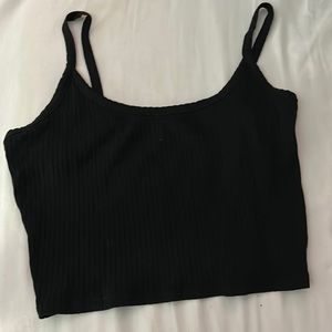Black cropped tank top